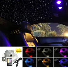 МУЗЫКА АКТИВНЫЙ 10 Вт RGBW мерцающие светодиоды волоконно-оптический Звездный потолочный светильник комплект 150/200 шт* 0,75 мм* 2 м Оптическое волокно автомобиля Звездные огни