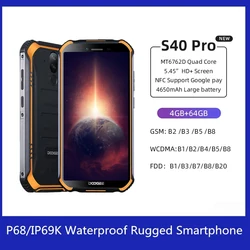 DOOGEE S40 Pro Android 10 прочный смартфон IP68/IP69K 4 Гб 64 Гб Восьмиядерный 13 МП мобильный телефон с восьмиядерным процессором NFC 4G LTE