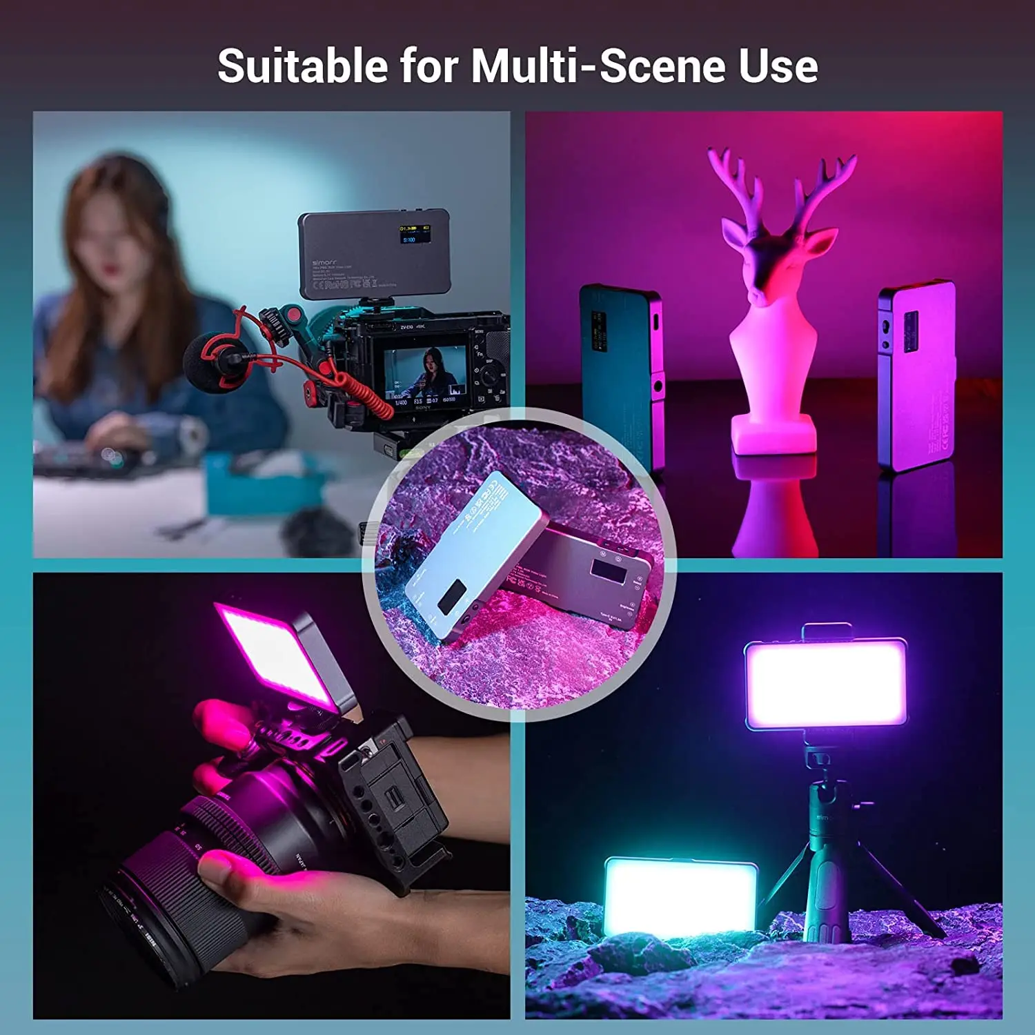 Portátil da Câmera Luz de Vídeo Luz de Preenchimento de Cor 96 + Iluminação Smallrig Conduzida Completa Cri Led Recarregável Dslr 3489 P96l Rgb Luz - Image 5