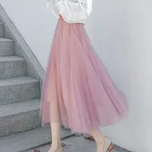 Korean Fashion Mesh Skirts Womens Elegant Women High Waist Lace Skirt Woman Pleated Skirt Woman Long Skirts Faldas Mujer Moda Korean Fashion Mesh Skirts Womens Elegant Women High Waist Lace Skirt Woman Pleated Skirt Woman Long Skirts Faldas Mujer Moda