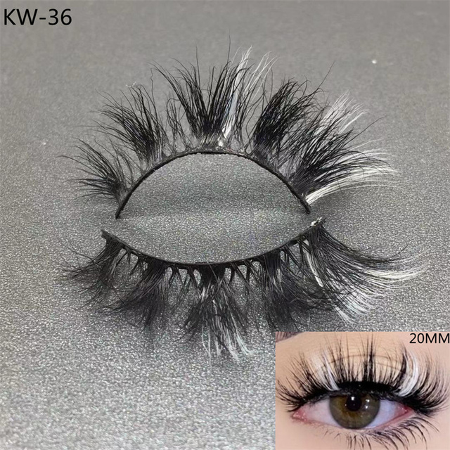 3D Mink Eyelashes Colorful 100% Mink Lashes Mix Color Pink Blue Red White False Eyelashes Fluffy Soft Cilias Vendor