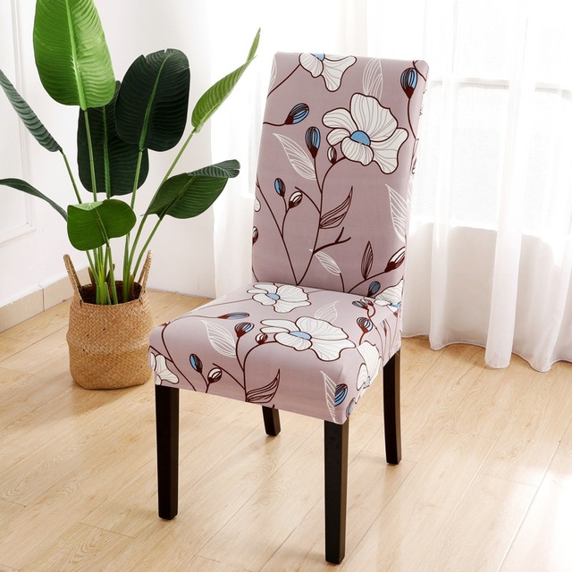 Series Chair Cover for Dining Room Banquet Hotel Kitchen Spandex Stretch Print Chair Covers Removable Washable Seat Decor