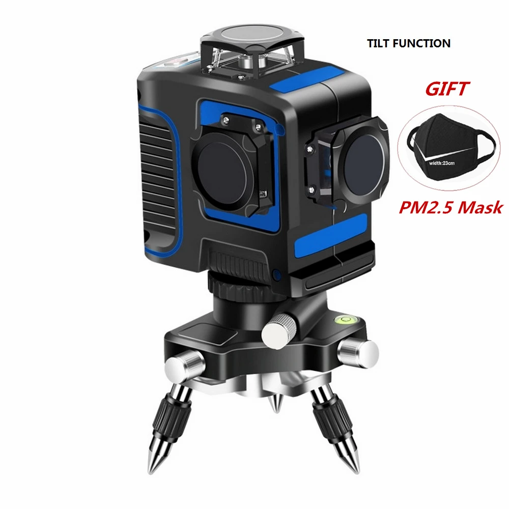 

3D 12 Lines Green Laser Level with 18650 Battery 8 Lines Red Blue Laser Beam Line Horizontal Vertical Cross Super Powerful