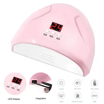 

35W USB Fast Curing Nail Gel UV Lamp Dryer LCD Display 30/60/99s Timer Smart UV LED Manicure Art Novelty Light