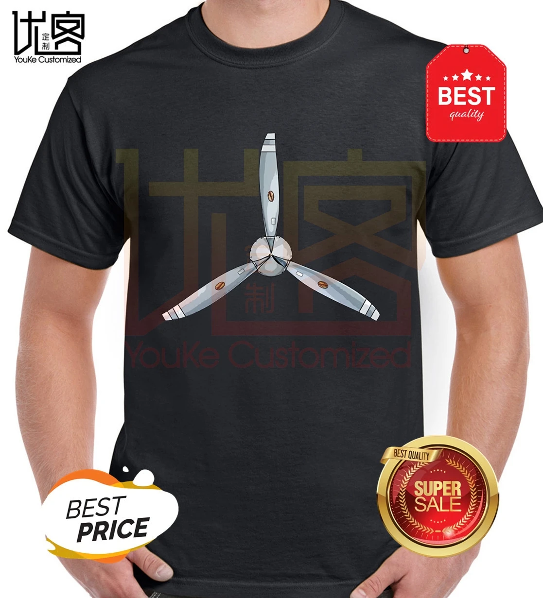 Mens T Shirts Fashion 2020 Rude Top Tee Round Neck Aircraft Propeller Pilot Airplane Prop Aviation Shirt | Мужская одежда