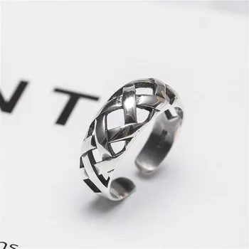 

X-shaped Cross Hollow Rings For Women real 925 Sterling Silver High Quality Fine Jewelry Femme Open Ring vintage 925-901