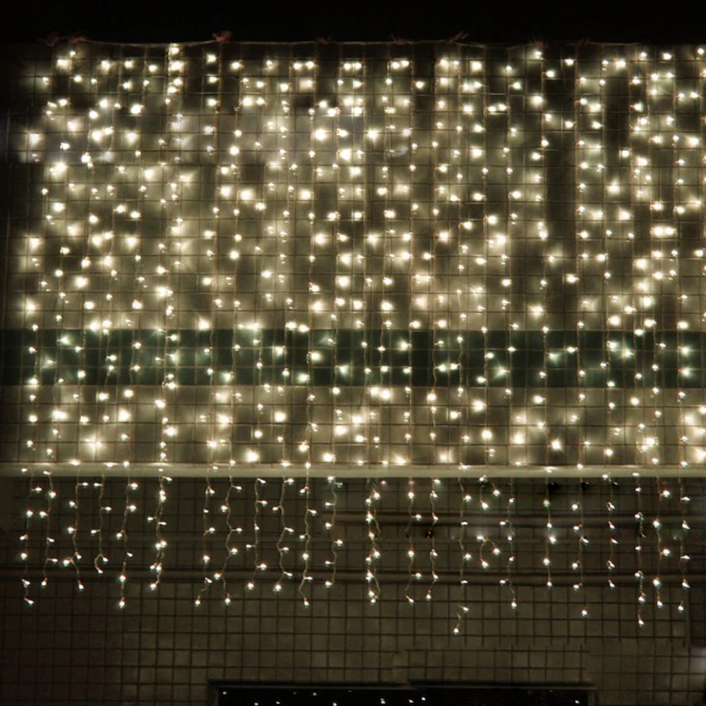 3X3 м светодиодный гирлянда для штор сказочные огни 300 светодиодный DC 36 В оконные светильники с вилкой питания Водонепроницаемый Крытый/Открытый Сад Рождественская вечеринка свадебные украшения