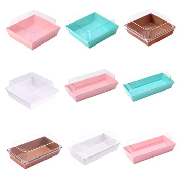 

100pcs High Quality Sandwich box space cover food box kraft paper plastic boxes custle cake packing