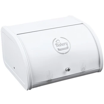 

BEAU-European Roll Top Small Metal Flip-Baked Bread Box Desktop Finishing Snack Dust-Proof Storage Box Bread Bin Kitchen Food Ho