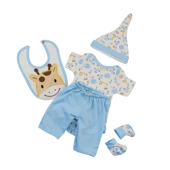 

Lovely Dolls Hat Romper Socks Set Outfits for 17-18inch Reborn Baby Girl Doll
