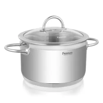 

FISSMAN 304 Stainless Steel BENJAMIN Series Casserole with Glass Lid Stockpot Induction Bottom Cooking Pot