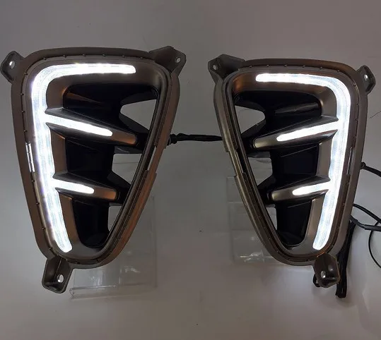 

Car Flashing led drl daytime running light For 17 year KIA K5 Day Lights fog lamp hole cover function Signal light DRL 2pcs
