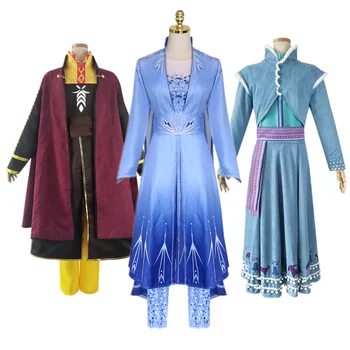 

2020 HOT Snow Queen Anna Elsa Princess Cosplay Costume Fancy Dress Customize Halloween adult Suit christmas costume