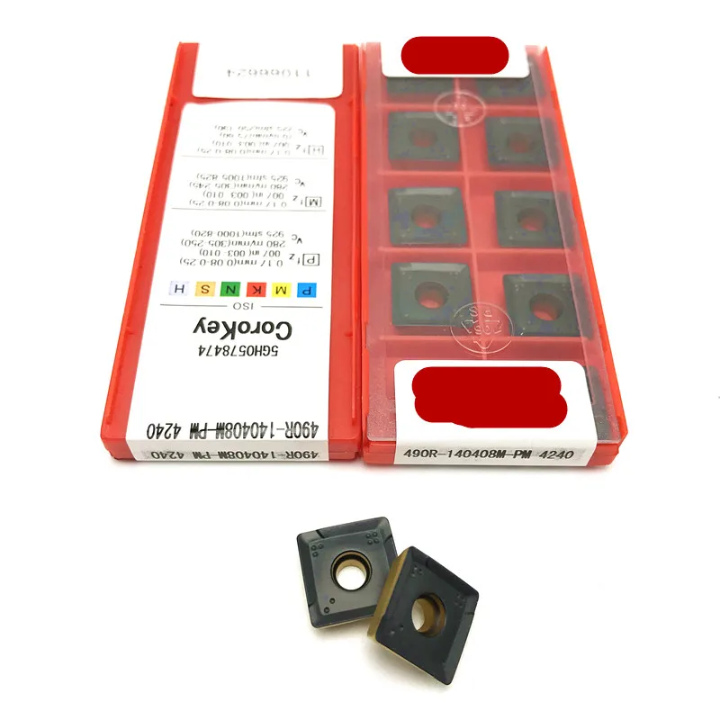 

20PCS R0.8 SANDV high quality milling insert 490R 140408M PM4240 carbide tool, face milling tool CNC tool