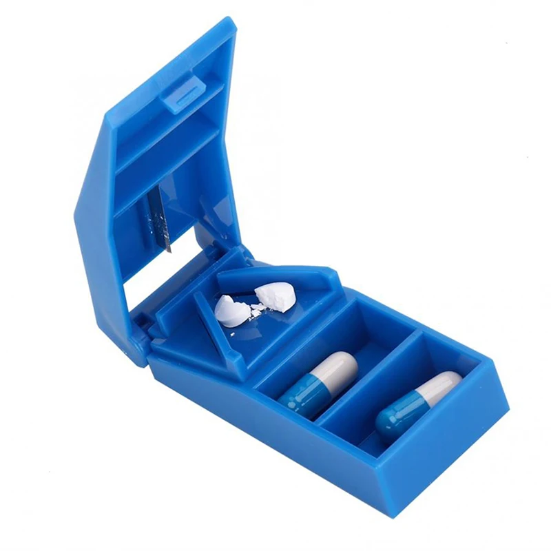 New Mini Pill Cutter Medicine Box Pill Crusher Grinder Splitter Tablet Cutter Divider Storage Case Pill Box Pill Cases