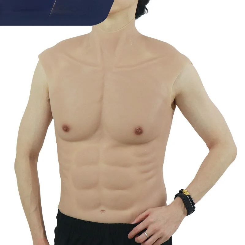 Realistic Silicone Fake Muscle Clothing Armless Muscle Vest Male Realistic Lying Chest Artificial Simulation Male Abdomen realistic fake abdominal muscle belly macho realistic silicone artificial simulation pectoral muscle man skin up body fake boobs