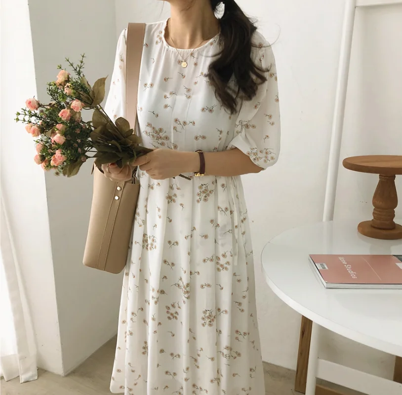 Женский летний сарафан, винтажное свободное пляжное длинное платье с коротким рукавом и круглым вырезом, зеленый плиссированный светильник, vestidos mujer AE411