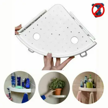 

USA Bathroom Triangular Shower Shelf Corner Bath Storage Holder Organizer Rack