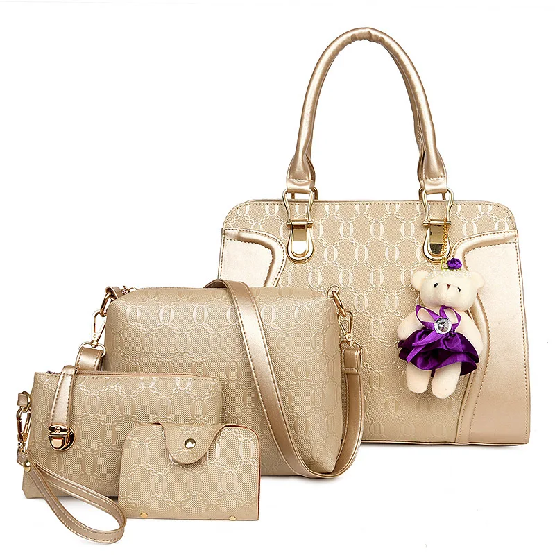

2019 Spring New Style Four-piece Set Embossed WOMEN'S Bag Europe And America Trend of Fashion Shoulder Hand Picture WOMEN'S Bag