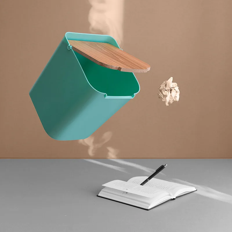 

Trash Can Waste Bin Eco-Friendly Dustbin Plastic Trash Can Household Trash Bin Bathroom Toilet Waste Bin Garbage Bucket-White