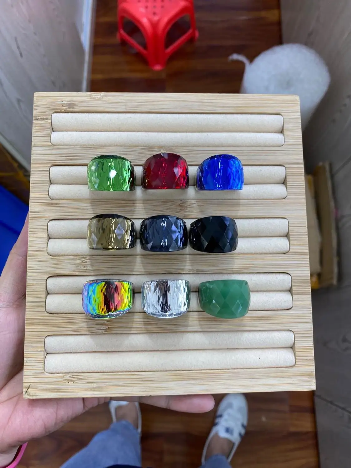 Large Rings For Women Wedding Jewelry Big Crystal Stone Ring Stainless Steel Wedding Rings