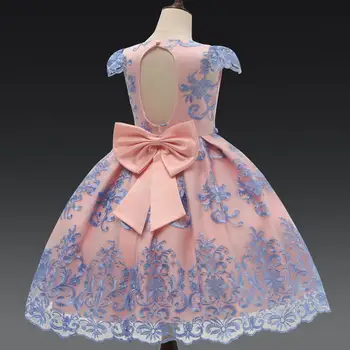 

Luxury Bow Princess Party Dress Baby Girl Clothes Flower Lace Dresses For Girls Formal Birthday Clothes Children Dresses Robe 7T