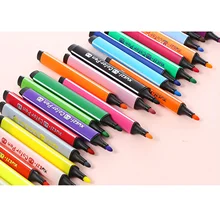 24 цвета Моющийся Маркер для рисования, ручка с треугольной ручкой для детей, студентов, фестивалей на день рождения, рождественских подарков