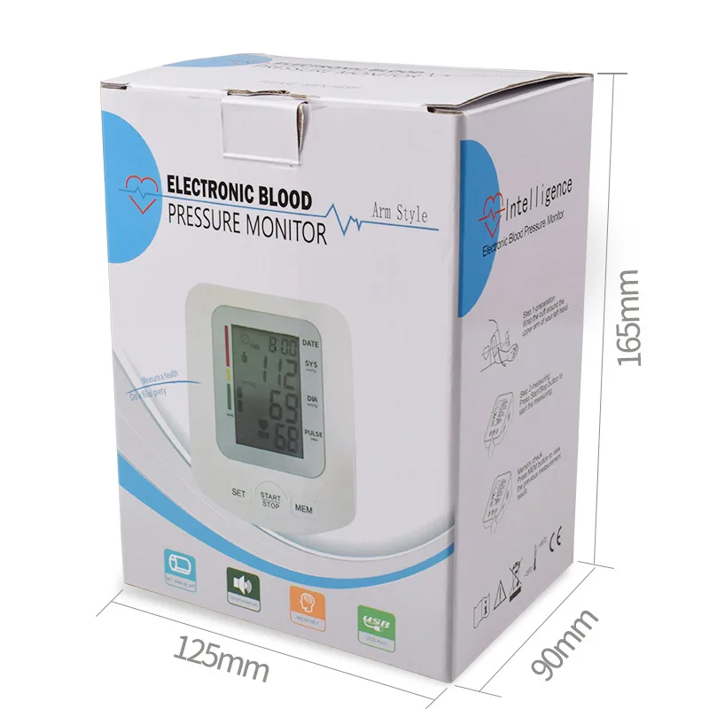 Цифровой Медицинский Домашний наручный манжет для измерения артериального давления, пульса, сердечного ритма, тонометр, портативный сфигмоманометр, монитор
