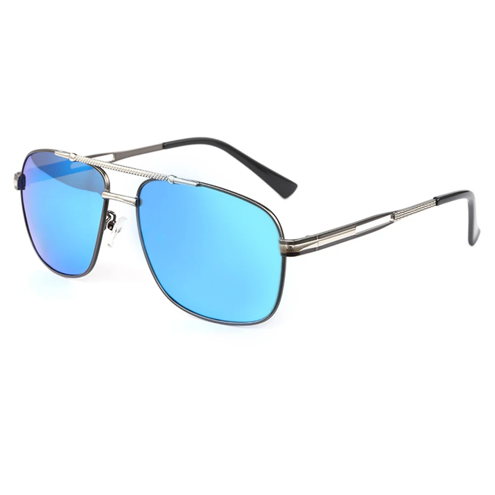 

2020 New Fashion Men Polarized Sunglasses Metal Frame Blue Mirror Driving Sunglasses Come With Box