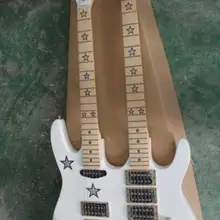 Wholesale Guitars New Double Neck Model Electric Guitar With Star Inlay In White 130516