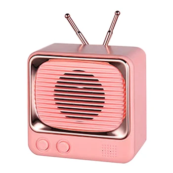 

Mini Wireless Stereo Retro Speakers Portable Wireless Loud Speaker Sound System 3D Stereo Music Surround Outdoor Speaker(Pink)