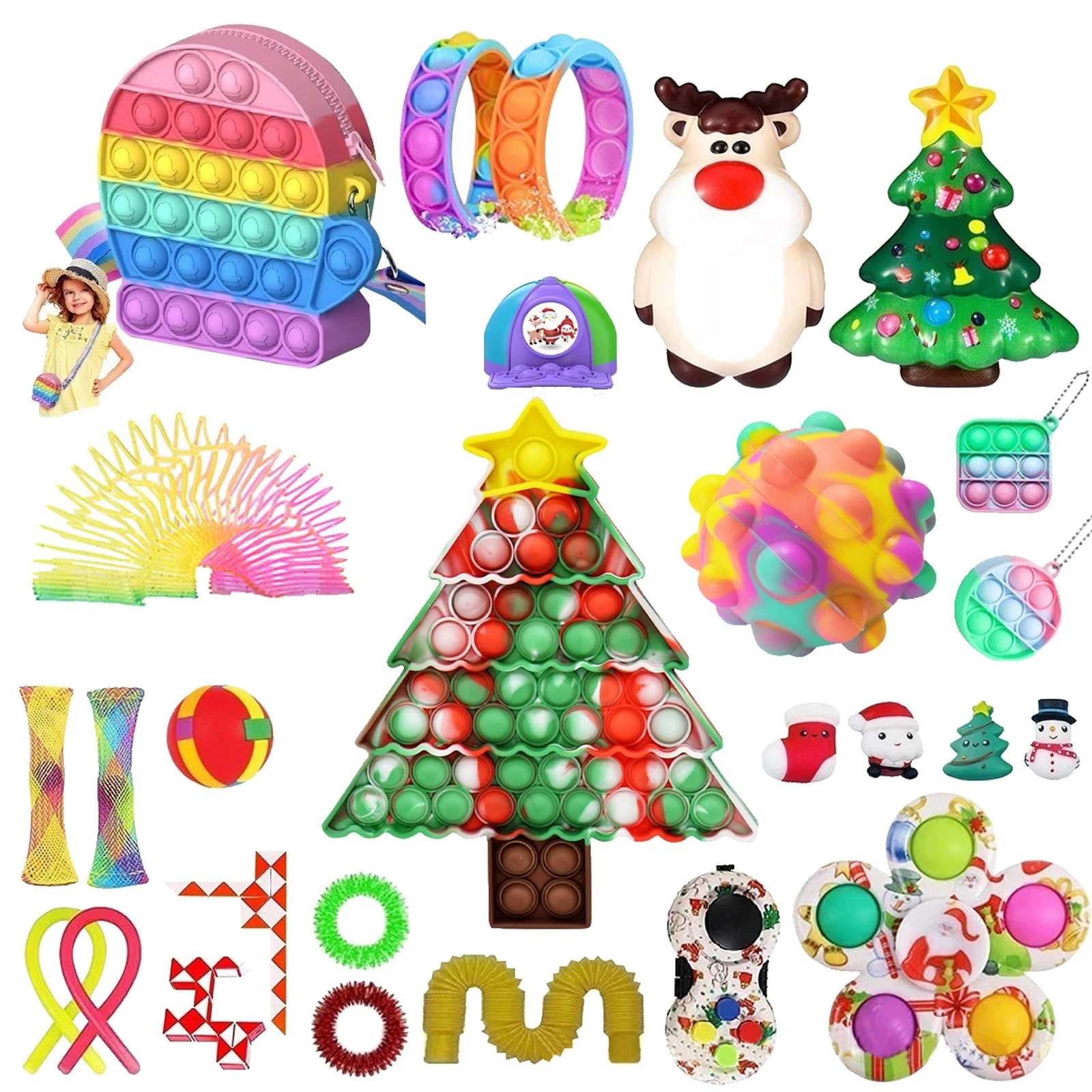 Simple Christmas 2022 2022 Novelty Gifts Hot 24Pcs Fidget Toys Pack Mystery Box Advent Calanders  Surprise Antistress Simple Dimple Christmas Gift Box|Squeeze Toys| -  Aliexpress