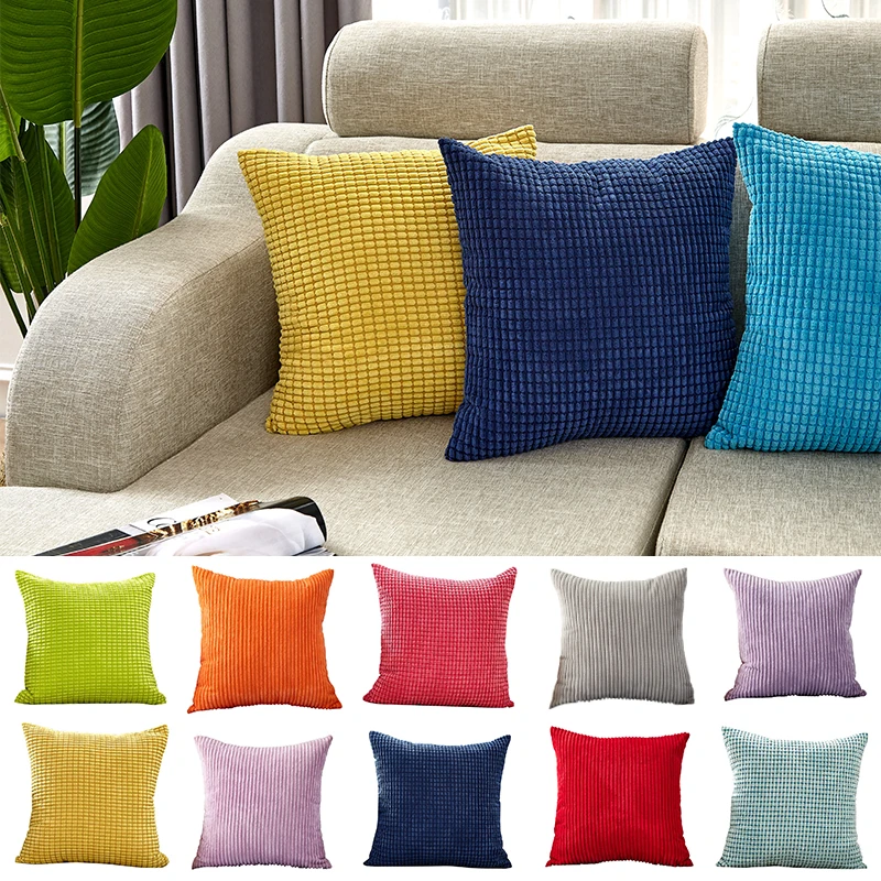 

CANIRICA Velvet Cushion Cover Blue Throw Pillows For Living Room Decorative Pillows Sofa Pillow Cover 45x45cm Nordic Home Decor