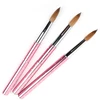 ANGNYA 1 Pcs Acrylic Nail Art Brush Kolinsky Sable Hair Brush Manicure Powder Crystal Handle Pro Nail Drawing Pen Nail Art Tools 4