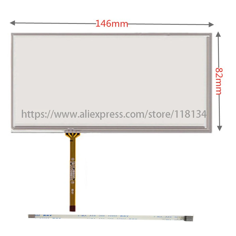 Painel do Tela Táctil para Pioneer Linhas Resistência Touchsensor Avh-x1500dvd X2550bt X1600 X2650btdvd 6.1in 146 mm x 82 mm Novo