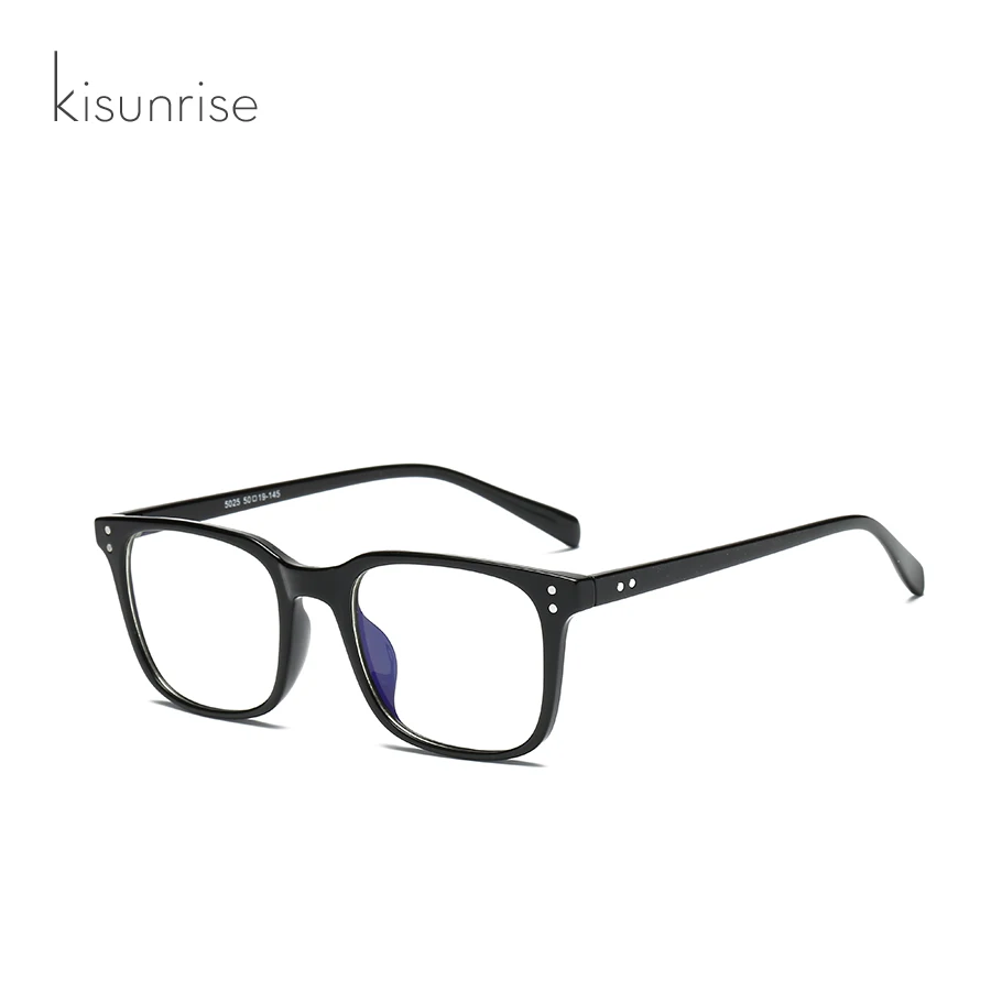 Kisunrise голубые легкие очки квадратная оптическая рамка мужские компьютерные очки рецепт минус близорукость очки для ля компьютера KS062 - Цвет оправы: NO.1(glossy black)