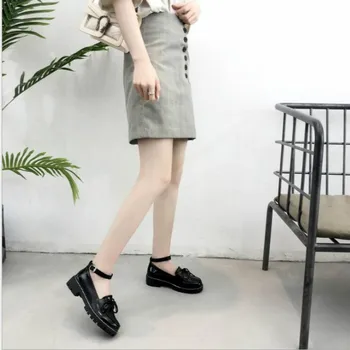 

Platform Girl Shoes Party Girls Dress Jk Uniform Shoes Original Head Small Leather Zapatos Thick Bottom Soft College Loafers