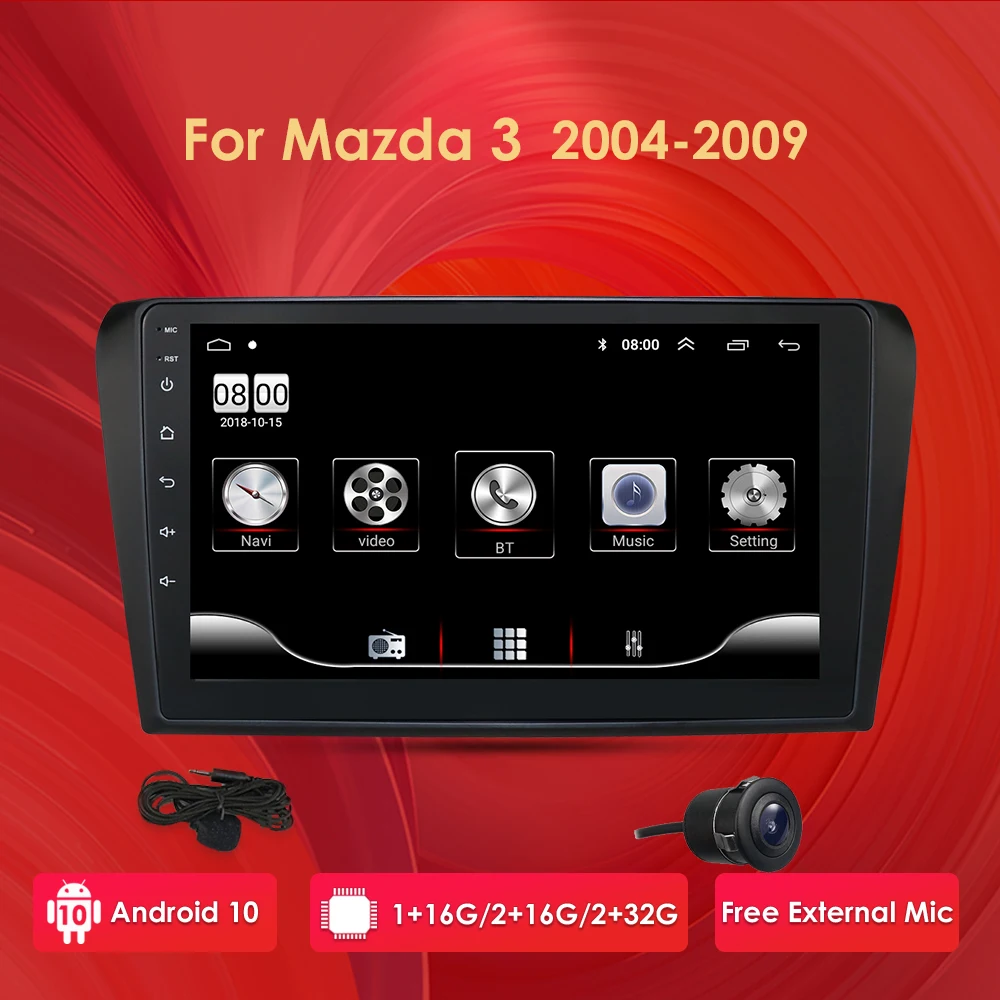 Для MAZDA 3 2010 2011 2012 2013 Android 10 9 дюймов Rom 16 Гб автомобильный радиоприемник с