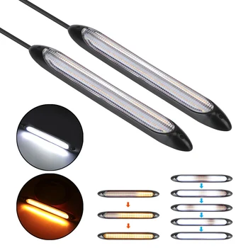 

LEEPEE Turn Signal Universal Car Modified Streamer Strip Headlight Strip DRL Light 2 Pcs/set Car LED Daytime Running Light