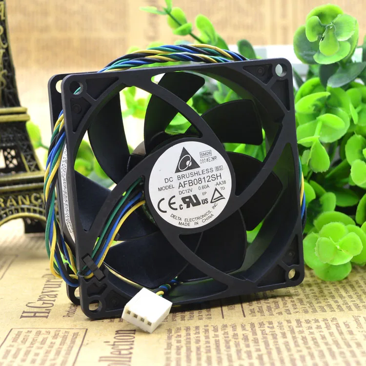 8025 12V 0.6A AFB0812SH 8 см/4 провода защиты электродвигателя Вентилятор охлаждения