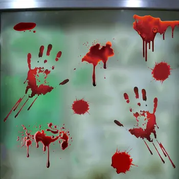

Blood fingerprints Halloween stickers bedroom living room window glass background decoration REMOVABLE STICKER ph1028-ph1032