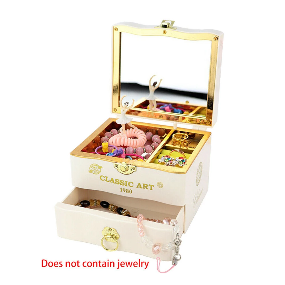 Goedkoop Plastic Sieraden Opslag Retro Tafel Muziekdoos Huwelijksgeschenken Met Spiegel Ambachten Ballerina Dansen Meisje Roterende Ornamenten