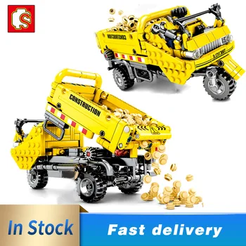 

Technic Engineering Three-wheeled Transporter 491pcs SEMBO Blocks Building Bricks Model Kits Set Toys Boy Block Gifts