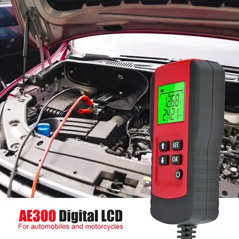 

12V AE300 Red Digital LCD Display Motor Battery Capacitance Diagnostic Tool Batteries Load Tester for Motorcycles Automobiles