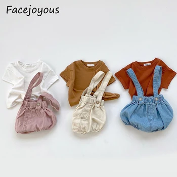 

Baby Clothes Set Summer Girls T Shirt + Boys Denim Overalls Baby Strap Jumpsuit Outfits 2pcs Newborn Baby Boy Clothing Sets