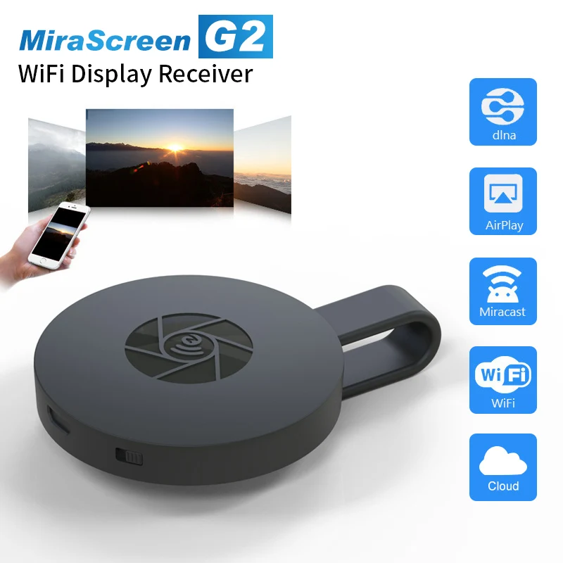 Support DLNA Airplay Miracast WiFi Display Dongle 1080P Wireless HDMI Adapter Streaming Media Player Mirroring Screen from Phone to Big Screen for iOS/Android/Windows/Projector/TV/MAC Timoom Chromecast 