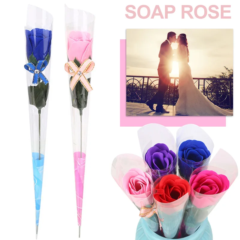 

Artificial Flower 25CM * 4.5CM * 2CM Festival Prop Party Supplies Soap Rose Beautiful Sweet 5 Color Hotel Multicolor Simulation