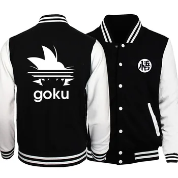 

Dragon Ball Z Super Anime Baseball Men Jackets Coats Winter Autumn Fleece White Black Sportswear DragonBall Streetwear