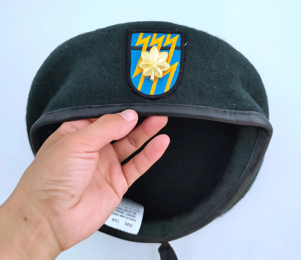 Us Army 12th Special Forces Group Wool Blackish Green Beret Major