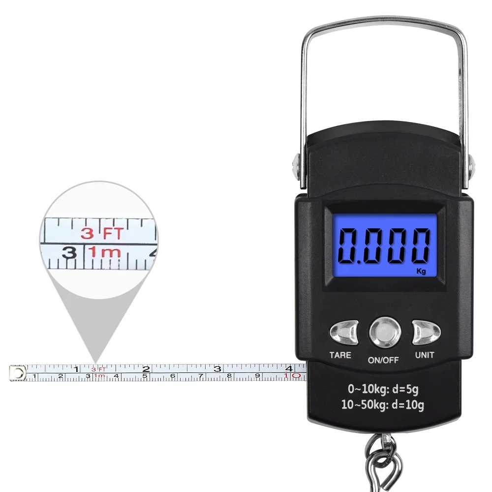 50kg X 10g Portable Digital Luggage Scale For Travel Fishing Weighing